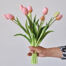 Aoivrb10PCS Artificial Tulip Flowers Real Touch Tulips Plastic Flower Fake Tu...