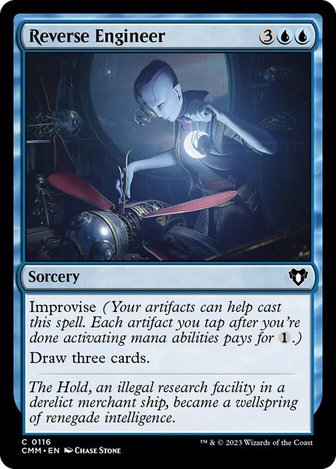 Reverse Engineer 116 CMM MTG Foil Stone 2023 MTG Common Sorcery Improvise Draw