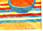 Original watercolor & gouache, "Eat a Peach" signed by artist, 11x14" Matted — photo 4