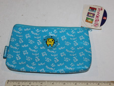 VTG 1997 NWT Tamagotchi Blue Zipper Pencil Vinyl Pouch Bag 1990s w tags Bandai