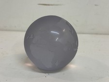 Vintage Frosted  Clear Round Art Glass Earth Purple Globe Paperweight