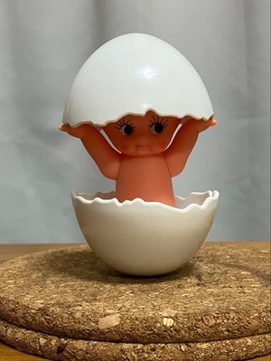Kewpie Okiagari Koboshi Puppe in Eierform selten Sammlerstück 12 cm Vintage