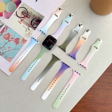 For Apple Watch Series 11 10 9 8 7 6 5 4 Ultra SE Gradient Silicone Strap Band