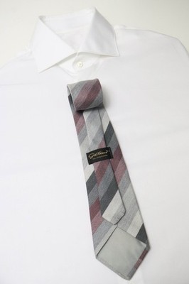 GOLD BAND Tie Mens One Size Grey Striped Lace