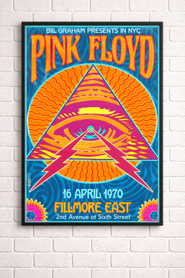 1970's Classic Psychedelic Rock Fillmore East 1970 Concert Poster