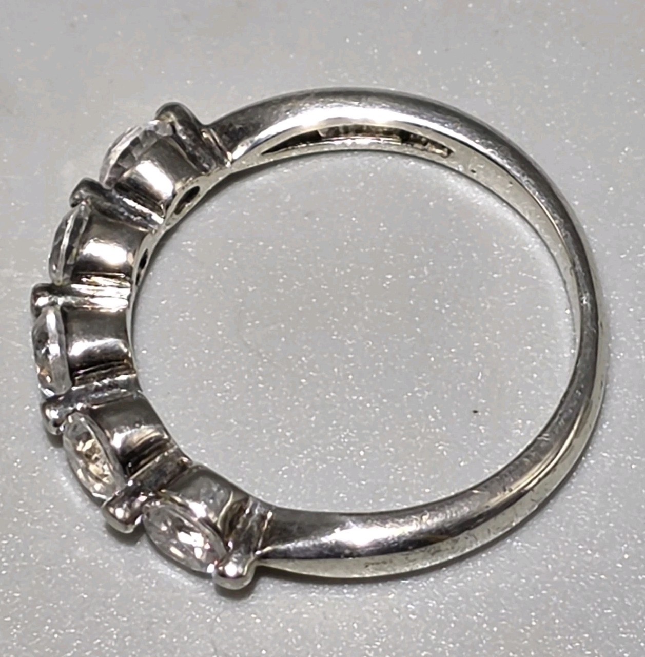 925 Silver Five Stone Anniversary Band or Stackab… - image 7