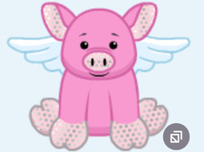 Webkinz Flutter Pig HM789 RARE pink piglet hog boar bird fly Virtual code msgd