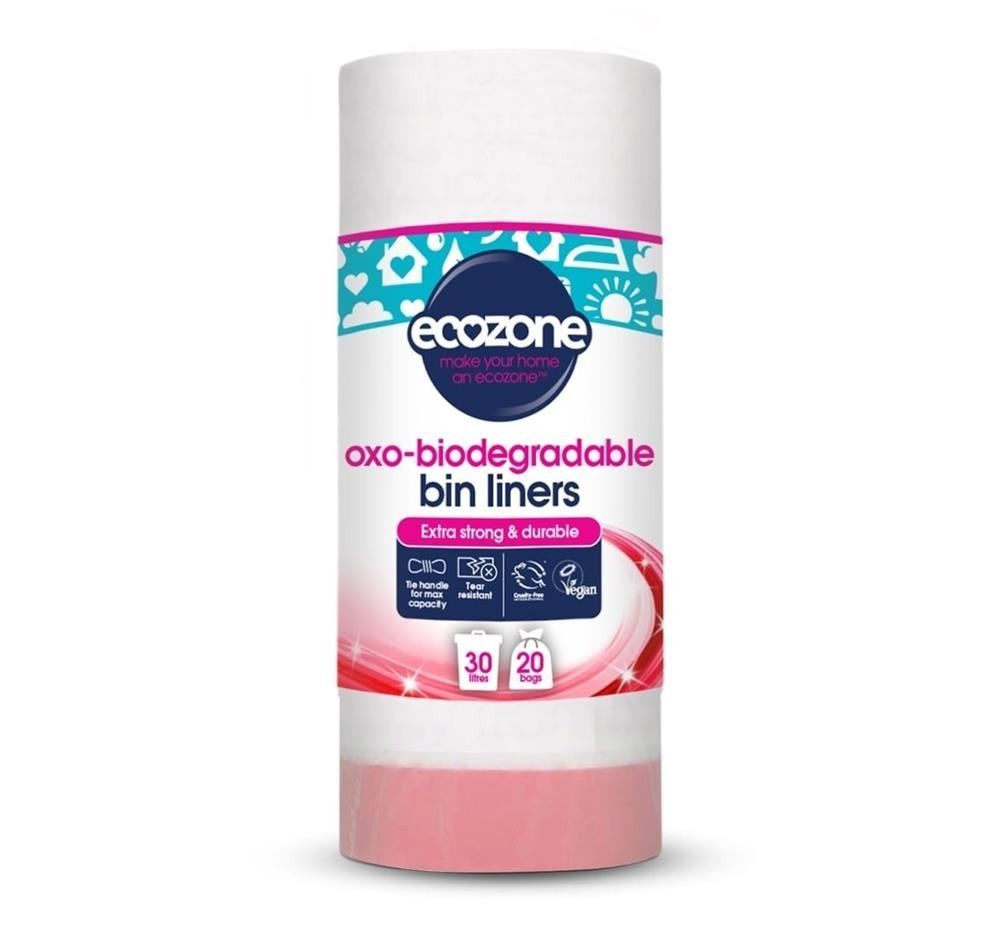 Ecozone Biodegradable Bin Liners - 30lt - 20 bags - 2 Pack