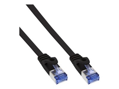 InLine Flat Lan Patch Cable U/FTP Cat.6A Black 2m Flat Cable U/FTP 71802S