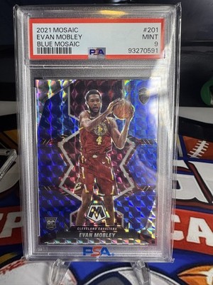 2021-22 Panini Mosaic - Rookies Evan Mobley #201 Blue Mosaic Prizm /99 (RC)