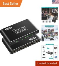 4K HDMI Splitter 1 in 4 Out - Dual Monitor Support, Plug  Play, Aluminum Design