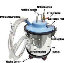 Pneumatic Industrial Vacuum Cleaner, Stainless Steel 20L Wet/Dry Vacuum Cleaner