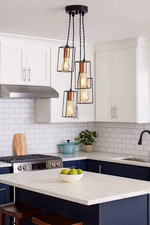 Industrial 4-Light Black Copper Cage Pendant for Modern Spaces