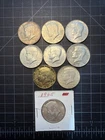 9x USA 40% Silver Kennedy Half Dollars Incl 1 Proof