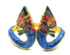 Blue Naga Dragon Thai Amulet Bangle   Vintage...