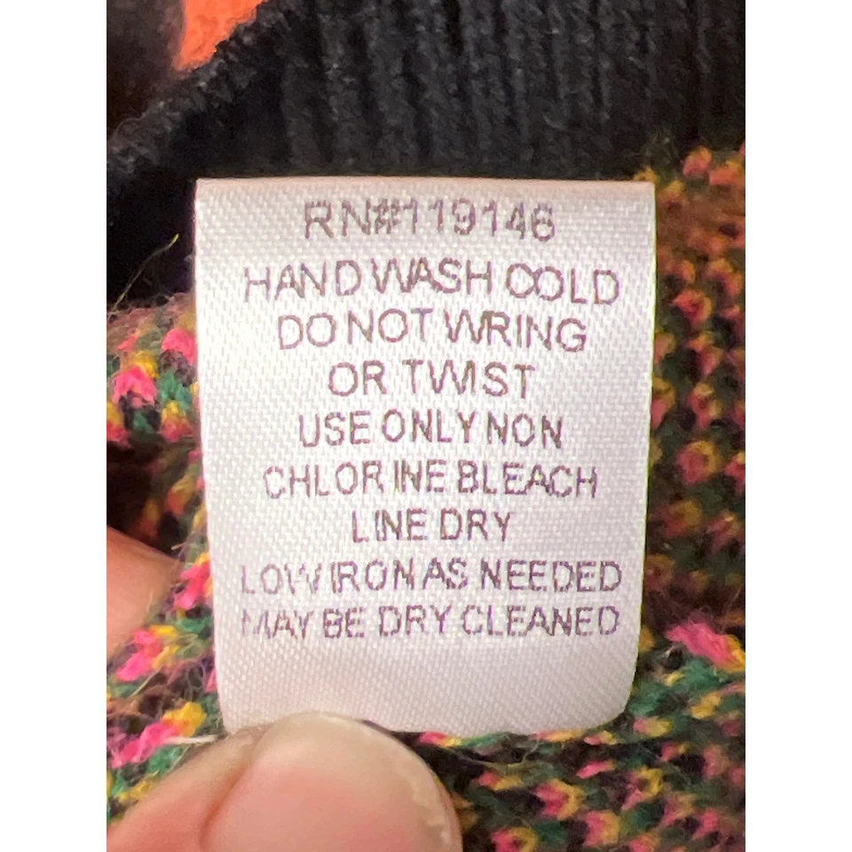 Suéter Floral Grande JODIFL Negro Rosa Amarillo Verde Naranja Tejido Top Mujer Retro Foto 4 de 4