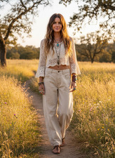 Free People We The Free Good Luck Mid-Rise Barrel Jeans 26 Trousers NWD 45139