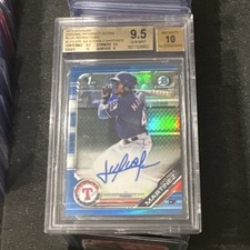 Bowman 2019 Chrome Julio Pablo Martinez Blue Refractor Auto Rangers BGS 9.5