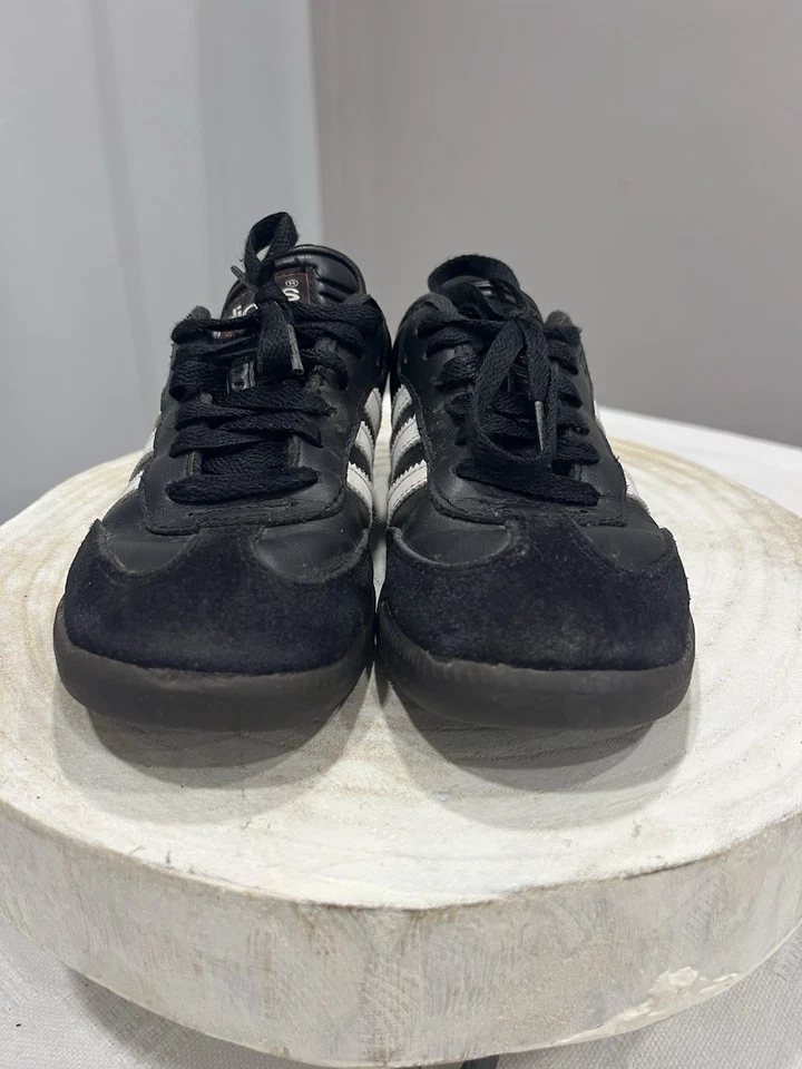 Adidas Classics Black White Samba Athletic Shoes Indoor Soccer Size Youth 2 - Image 3 of 4