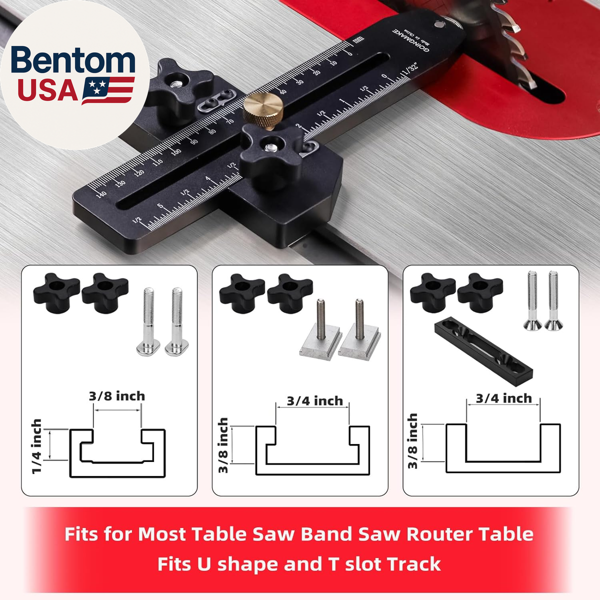 DEEFIINE Dunne Rip Jig Tafelzaag Jig Guide voor het maken van Repetitieve Smalle Dunne Strip Snijdt Houtbewerking Gereedschap Snelle Dunne Ripping Guide met Precisie Dial Indicator Gauge