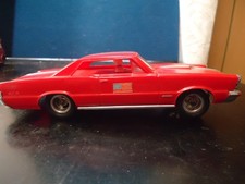 Vintage Aurora 1/32 A-Jet Red Silver stripes 1965 GTO Runs Super Nice Car