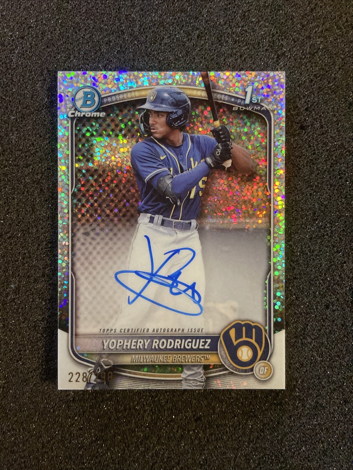 2025 Bowman Chrome Yophery Rodriguez 1st Speckle Refractor /299 Auto Red Sox🔥🔥