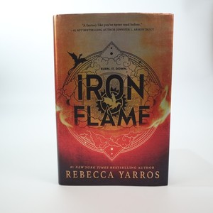 Iron Flame by Rebecca Yarros — First Edition Hardcover with Black Sprayed Edges