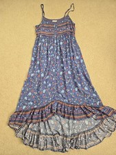 Kori Maxi Dress The Navaro Floral Sleevless Floral Hi Low Boho Lavender Blue M