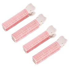 YSSZAM 4PCS Pink Hair Rollers with Clips Volumizing Bangs Curler Self Grip