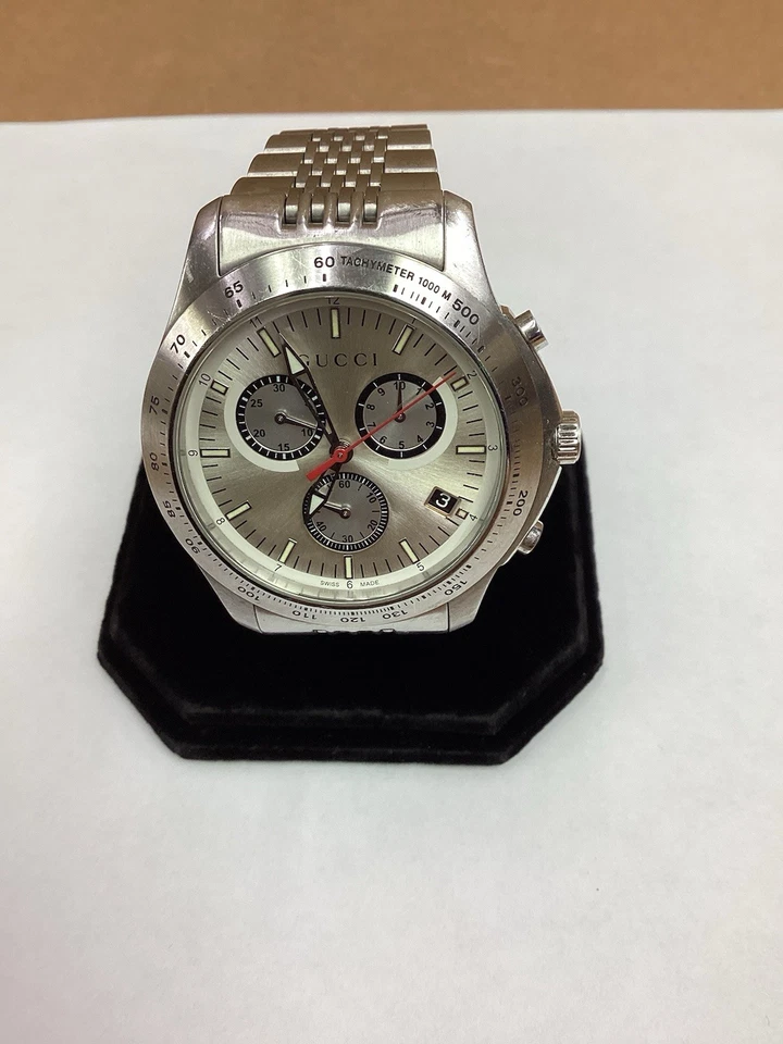 GUCCI 126.2 G Timeless Automatic Chronograph Stainless Steel Watch Swiss 45mm - Image 2 of 4