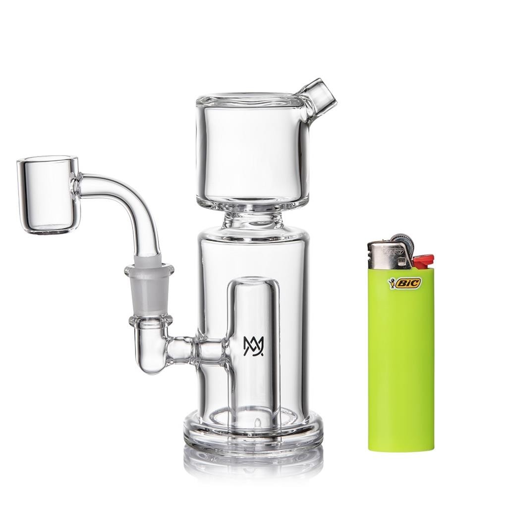 MJ Arsenal COLUMN MINI RIG Water Pipe 5" Clear 10mm Borosilicate Glass MJA