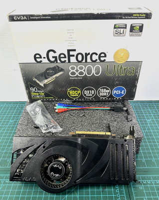 VTG EVGA NVIDIA GeForce 8800 Ultra 768MB GPU CIB Box Matching Serial UNTESTED