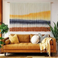 Macrame Wall Hanging Extra Large Dip-Dyed Coastal Tapestry Boho Wall Decor fo...
