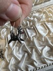 vintage pewter like metal rudolph reindeer christmas holiday earrings old stock — photo 10