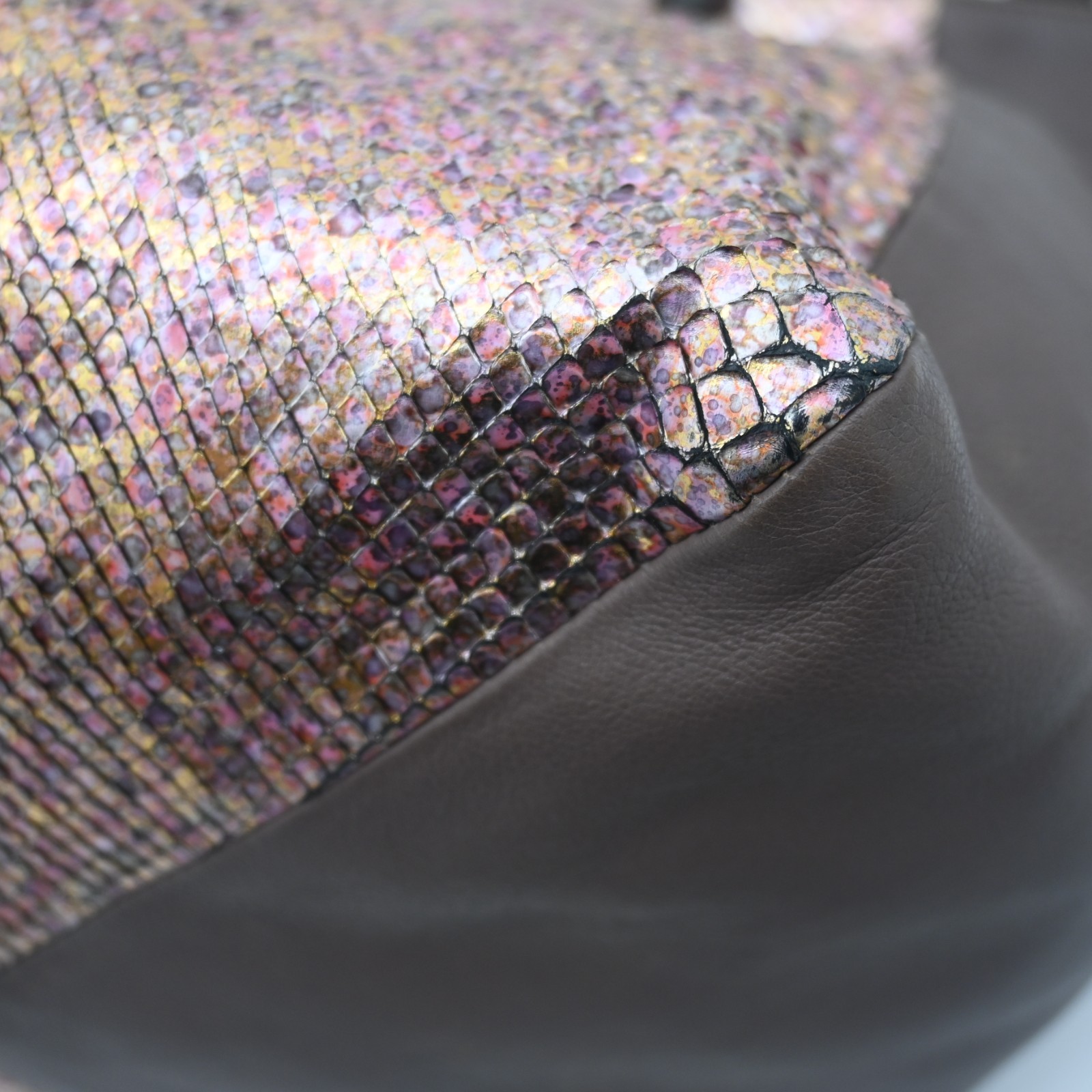 Pauric Sweeney Brown Metallic Python Leather Shou… - image 16