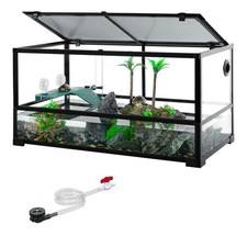50 Gallon Reptile Tank Glass Terrarium 36" x 18" x 18" Sliding Door Waterproof