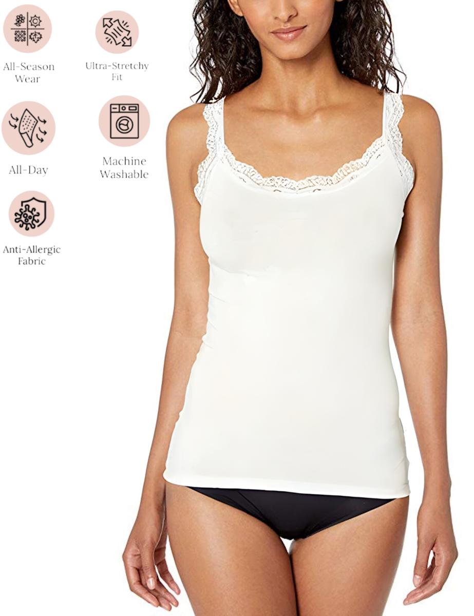 Wome's Tank Top Camisole with Lovely Lace Trim Style Soft Sexy