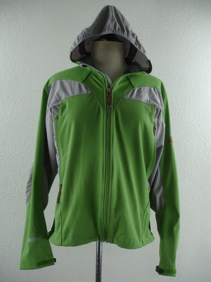 Women's sz L The North Face Summit Series Windstopper Stretch Green Jacket Hood
