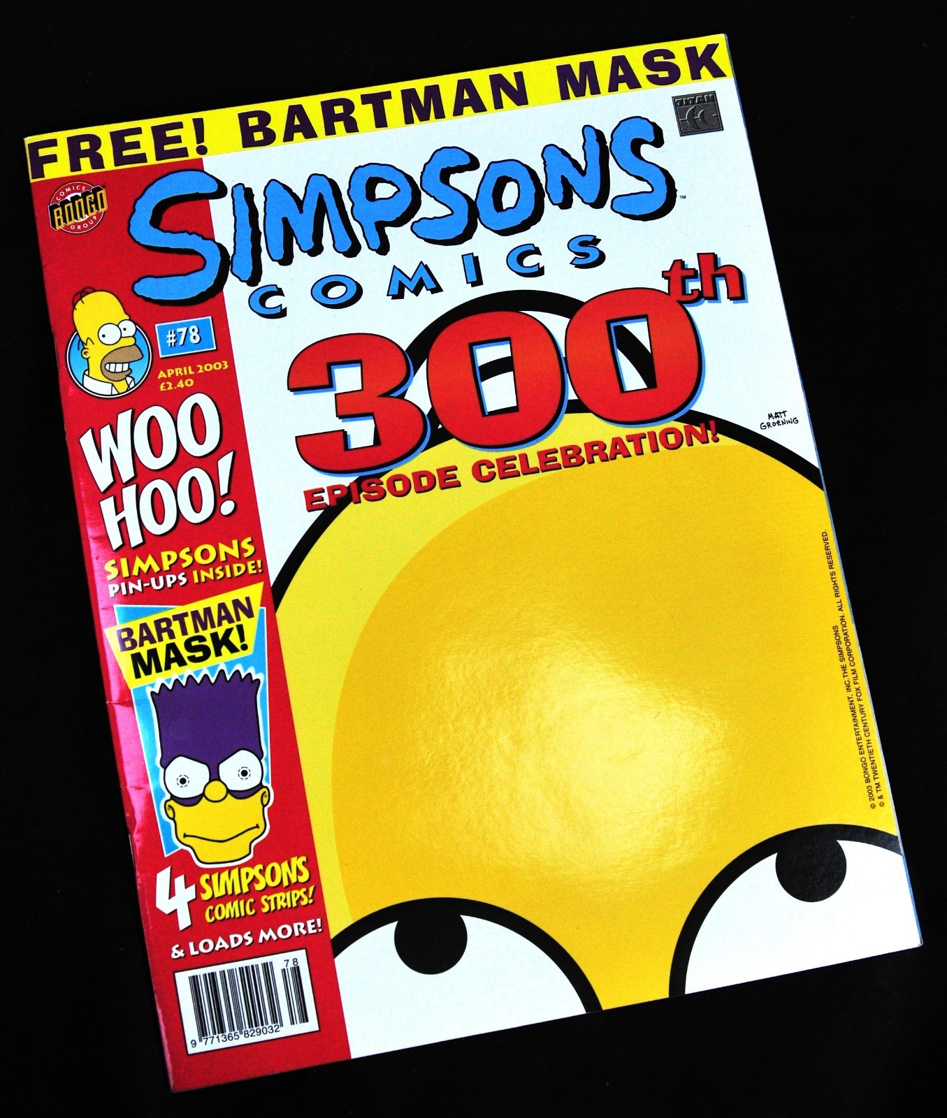 Simpsons Comics Vol. 1 No. 78, Apr 2003 (300th Episode Issue With Bartman Mask)