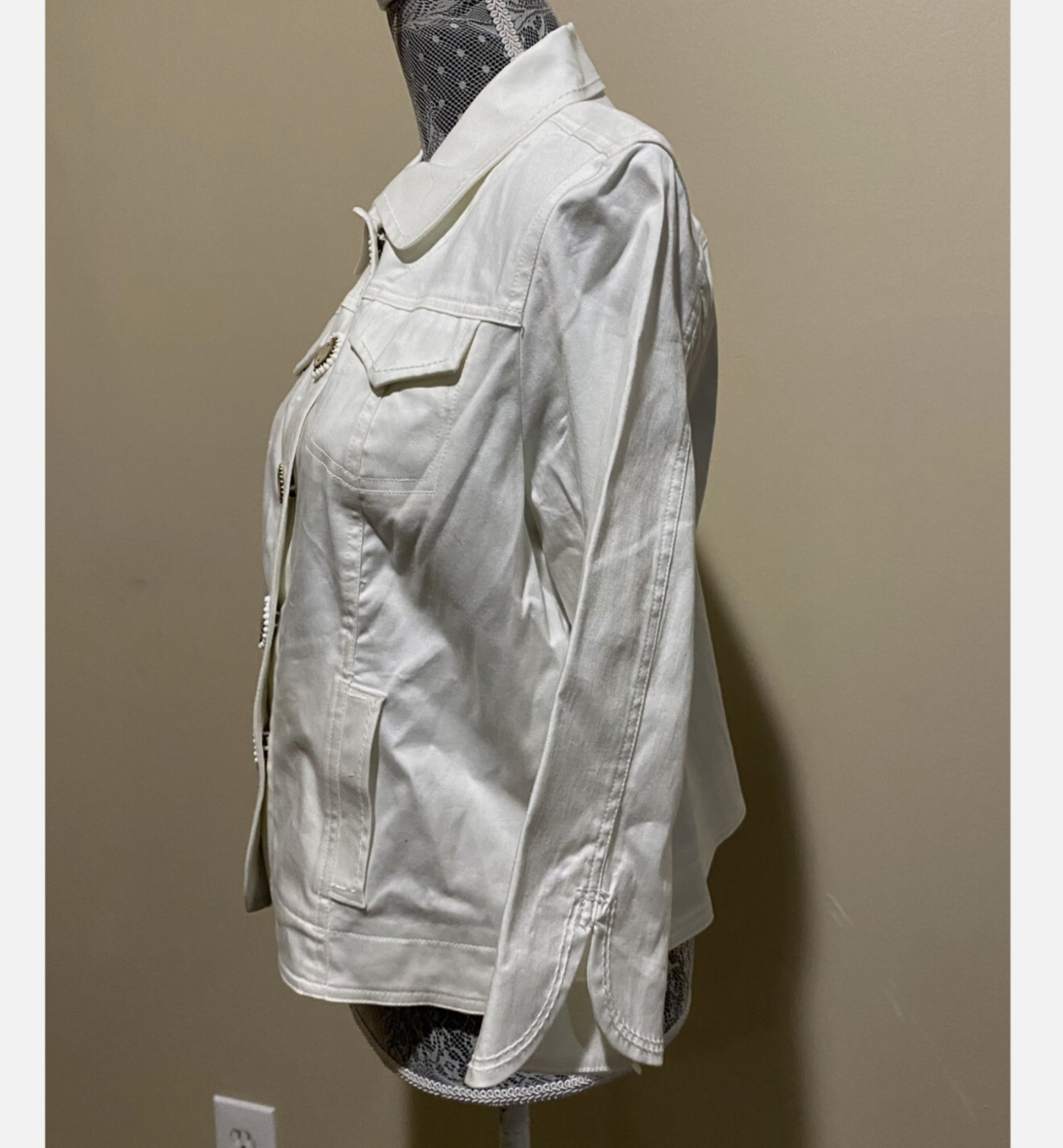 Ruby Rd 12P White Snap Front Jacket Stretch Cotto… - image 10