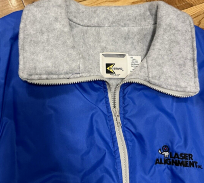Vintage K-Brand Blue Nylon Fleece Lined Full Zip Jacket Mens XXL 