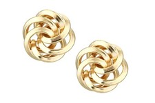 9ct Yellow Gold Knot Earrings 10mm Width by Citerna