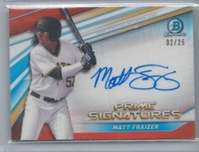 2022 Bowman Chrome Matt Frazier Prime Signatures Rookie Auto Orange 2/25 Pirates