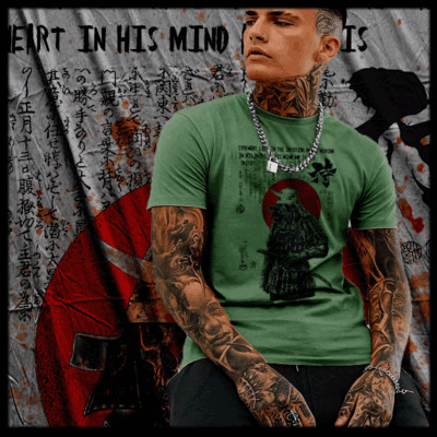 Samurai T-Shirt Bushido Code Japanese Warrior Class Katana Kanji Ronin tee