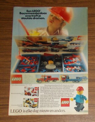 Seltene Werbung LEGO Basic 722 733 744 Universal Building Sets 1980