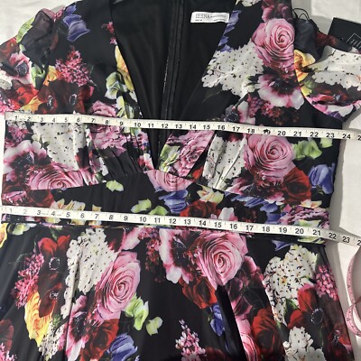 FROM JAPAN専用 NWD $498 IEENA Mac Duggal [ 20 ] 55933 Floral Mesh Cap Sleeve Gown