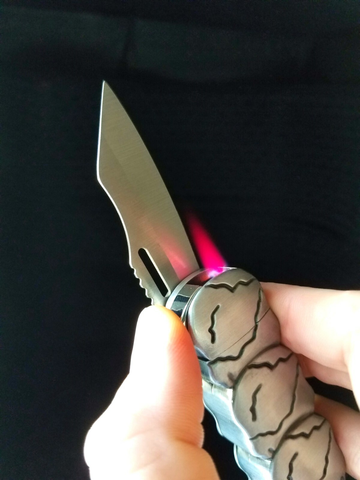 Refillable Novelty Butane Cigarette Lighter Folding Knife Unique Punk Goth Skull eBay