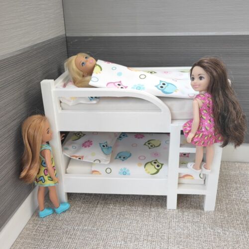 Dollhouse Bunk Bed Modern Doll Furniture Scale 1/6 fits Chelsea - Afbeelding 1 van 11