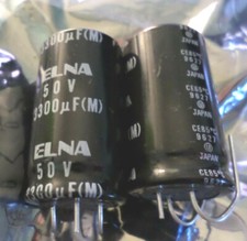 3300UF - 50V - 3-Lead Electrolytic Capacitors - ELNA *NOS* [2pieces] (C9B5)