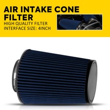 Blue 4 Inch Inlet Truck Air Dryflow Filter Clamp-on Round Cone Air Intake Kit J